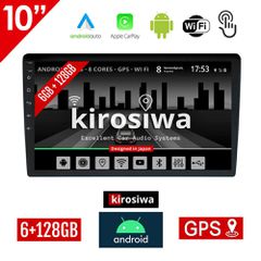Kirosiwa οθόνη 10" ιντσών Android 6GB με GPS (Android Auto Apple Carplay WI-FI Youtube USB 2-DIN ηχοσύστημα αυτοκινήτου πλοηγός MP3 MP5 Bluetooth Mirrorlink 4x60W Universal)