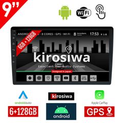 Ηχοσύστημα Kirosiwa 6GB με οθόνη αφής 9" ιντσών, Android και Ελληνικό GPS (Android Auto Apple Carplay WI-FI Youtube USB Bluetooth 2DIN MP3 MP5 2-DIN αυτοκινήτου navi πλοηγός Mirrorlink 4x60W 2-DIN Uiv