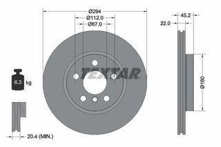 Δισκόπλακα TEXTAR 92273103 για BMW 2 Active Tourer F45 2000cc 218 d 150ps 2013