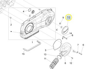 Καπάκι Φυγοκεντρικού Μικρό Piaggio Liberty 125 4T 3V ie E3 2013-2014 RP8M73400 CM166002