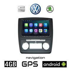 SKODA YETI (2009 - 2014) Android οθόνη αυτοκίνητου 4GB με GPS WI-FI (ηχοσύστημα αφής 9" ιντσών Apple Carplay Android Auto OEM Youtube Playstore MP3 USB Radio Bluetooth Mirrorlink εργοστασιακή, 4x
