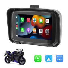 Μοτοσυκλέτας αδιάβροχη οθόνη αφής 5" ιντσών με Apple CarPlay, GPS πλοήγηση, Bluetooth και Android Auto (navi ασύρματη Car Play wireless navigation μηχανής παπάκι σκουτεράκι σκούτερ scooter moto m