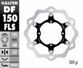 ΔΙΣΚΟΠΛΑΚΑ ΕΜΠΡΟΣ KAWASAKI KX 125/250 89-93 KLX 300R 96-07 OVERSIZE DF150FLS 270mm | GALFER