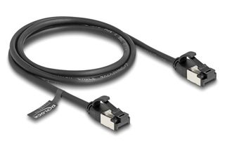 DELOCK καλώδιο U/FTP CAT 8.1 80183, 40Gbps, 30 AWG, 1m, μαύρο