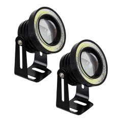 GloboStar® 81634 Σετ Προβολάκια Ομίχλης Angel Eyes LED CREE COB 40W 6400lm 45° DC 12V Αδιάβροχα IP65 Ψυχρό Λευκό 6000K