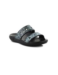 Crocs Παιδικά Ανατομικά Παπουτσάκια Θαλάσσης Glitter 207788-0C4 Μαύρα