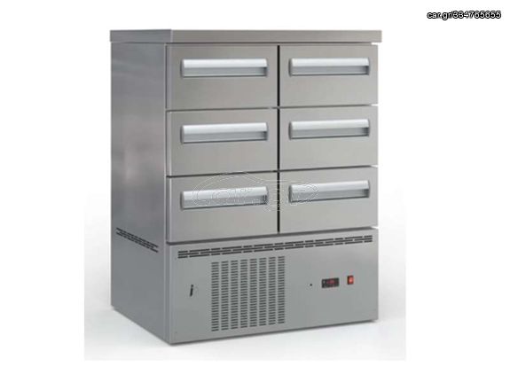 Ψαριέρα Ψυχόμενη Αποθήκη Συντήρηση Με 6 συρτάρια GN Διαστάσεις: 90x70x110cm 