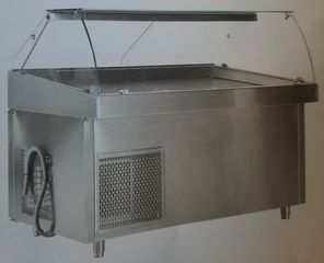 Ψυγείο Βιτρίνα προβολής ψαριών με ψυχόµενη αποθήκη, Διαστάσεις 141x90x 117 