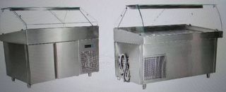 Ψυγείο Βιτρίνα προβολής ψαριών με ψυχόµενη αποθήκη, Διαστάσεις 188x90x 117 