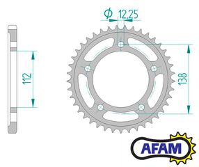 ΓΡΑΝΑΖΙ 44 ΔΟΝΤΙΑ AFAM  Honda CBR 600 F 99-00, Hornet 600, CBF 600, CBR 600 F 97-98, 525 ΑΛΥΣΙΔΑ