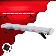GloboStar® 85186 PRO Series φάρος σήμανσης οχήματος πυροσβεστικής με 6 προγράμματα φωτισμού STROBE LED COB 180W DC 10-30V αδιάβροχος IP66 κόκκινο