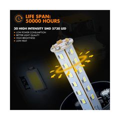 GloboStar® 85195 PRO Series Φάρος Ασφαλείας για Περονοφόρα - Κλαρκ - Αυτοκίνητα & Φορτηγά STROBE LED SMD 5730 40W DC 10-110V Αδιάβροχος IP65 Πορτοκαλί-thumb-6