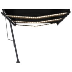vidaXL Τέντα Αυτόματη με LED & Αισθητήρα Ανέμου Ανθρακί 600x350 εκ.-thumb-3