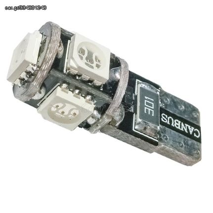 Λαμπτήρας LED T10 Can Bus με 5 SMD 5050 Πράσινο GloboStar 25001