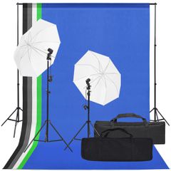 vidaXL Κιτ Φωτογραφικού Στούντιο με Σετ Φώτα & Φόντο