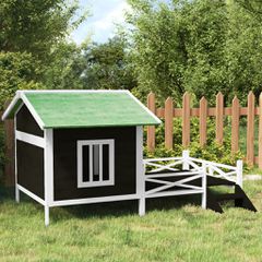 vidaXL Σπίτι Σκύλου Γκρι 159 x 120 x 88,5 εκ. από Μασίφ Ξύλο Πεύκου