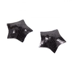 Black Sparkling Star Nipple Covers-thumb-2