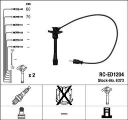 ΣΕΤ ΚΑΛΩΔΙΑ ΜΠΟΥΖΙ NGK RC-ED1204 (2 TEM) - 6373