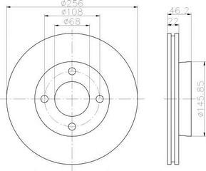 Δισκόπλακα εμπρόσθια 256X22 (ΚΑΙΝΟΥΡΓΙΑ) ,AUDI 100 77>91 ,AUDI 80/90 87>92 .