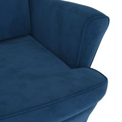 Πολυθρόνα Μπλε Βελούδινη με Σκαμπό 3115930-thumb-6