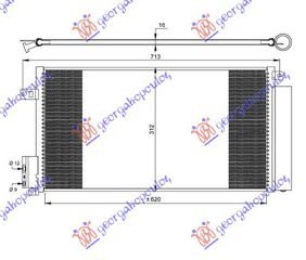 Ψυγειο A/C ΒΕΝΖ-ΠΕΤΡ (62,7x29,5) Lancia Delta 08-14 - 039906410