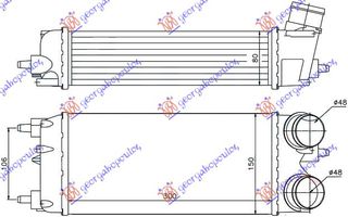 Ψυγειο Intercooler 1.5 Tdci (66 KW) Πετρελαιο (300x150x80) Παροχες Ισια Ford Ecosport 13-17 - 328006220
