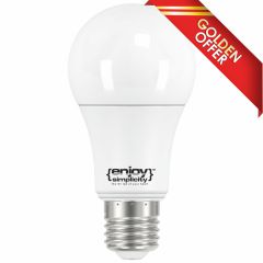 Λάμπα led A60 αχλάδι E27 9W 230V 2700k θερμό λευκό φως δέσμης 200° 806 lumen 15000h