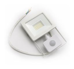 Προβολέας LED SMD mini slim σε λευκό χρώμα 20W 230V με ανιχνευτή κίνησης ενδιάμεσο χρώμα φωτός 4100K IP65 κατάλληλος για εξωτερικό χώρο