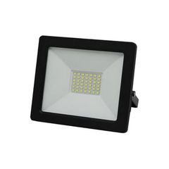Προβολέας Led - SMD economy 30W 230V μπλε φως και μαύρο σώμα με 50cm καλώδιο IP65