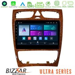 Bizzar Ultra Series Mercedes C Class (W203) 8core Android11 8+128GB Navigation Multimedia 9" (Wooden Style)