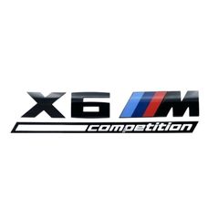 Σήμα Bmw X6 ///M Competition Αυτοκόλλητο 3D 17x4cm Μαύρο Πλαστικό 1 Τεμάχιο OEM