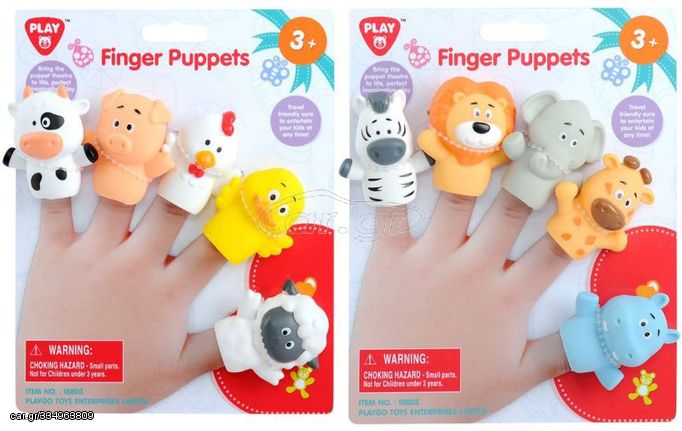 Playgo Ζωακια Happy Finger Puppets - 1880