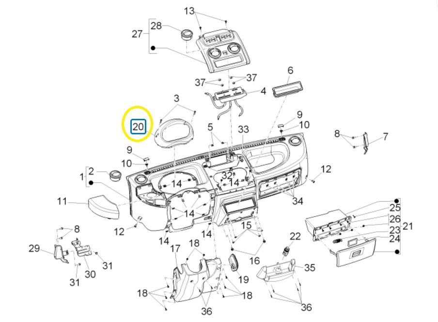 Κοντέρ Piaggio Porter Maxxi Multitech E4 2010 - E5 2013 - E5 2014 1D001708