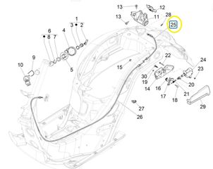 Ντίζα Σέλλας Vespa GTS Super 125 4T ie ABS E4 2016-2018 ZAPMA31 CM012811