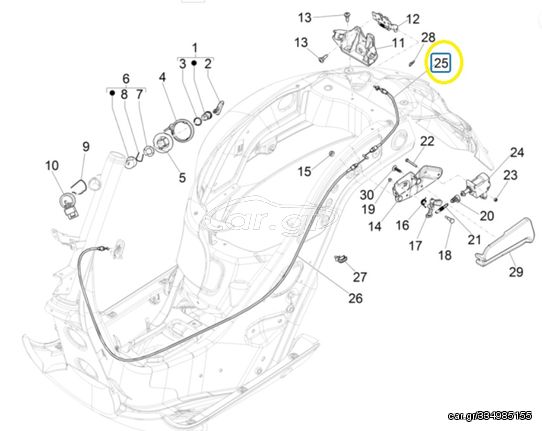 Ντίζα Σέλλας Vespa GTS 150 / GTS 150 Super 4T 3V ie ABS E4 2016-2018 CM012811