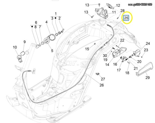 Ντίζα Σέλλας Vespa GTS 150/Super 4T 3V ie ABS E4  ZAPMA3200 2016-2018 CM012811