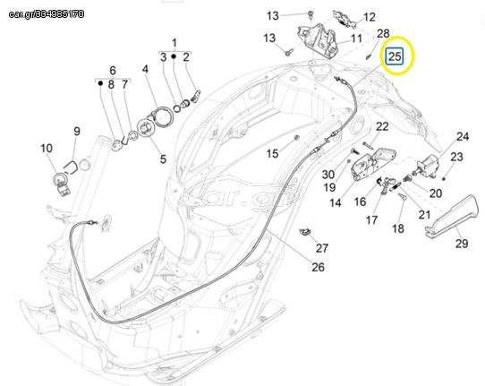 Ντίζα Σέλλας Vespa GTS 300\ GTS 300 Super 4T 4V ie ABS E4 2016-2018 CM012811