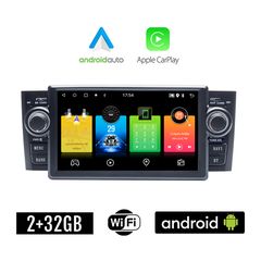 FIAT GRANDE PUNTO (2005 - 2012) Android οθόνη αυτοκίνητου 2+32GB με GPS WI-FI DSP (ηχοσύστημα αφής 6.1" ιντσών Apple CarPlay Android Auto OEM 2GB Youtube Playstore Spotify MP3 USB Radio Bluetooth