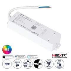 GloboStar® 71439 WL3-P75V24 Mi-BOXER DC Smart Wifi & RF 2.4Ghz & Push Dimming Power Supply Τροφοδοτικό SELV & Controller / Dimmer All in One 3 Καναλιών AC100-240V σε DC 24V 3 x 0.6A 14.4W - Max 3A 75W
