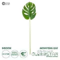 GloboStar® Artificial Garden MONSTERA LEAF 20223 - Τεχνητό Διακοσμητικό Φύλο Μονστέρας Π16 x Υ76cm