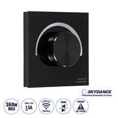 GloboStar® 71455 S1-K SKYDANCE AC Smart RF 2.4Ghz & Ροοστάτη - Push ON/OFF Triac Dimming AC100-240V σε AC100-240V 1 x 1.5A 360W - Max 1.5A 360W - IP20 - Μαύρο Σώμα - Μ8.5 x Π8.5 x Υ5cm - 5 Years Warra