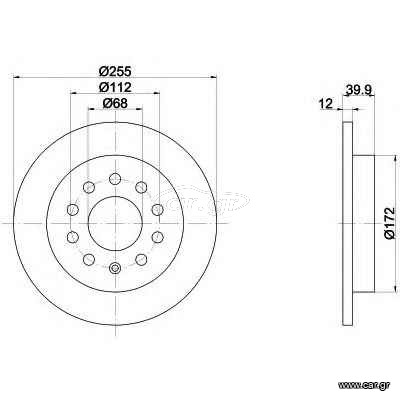 Δισκόπλακα οπίσθια 255x12 (ΚΑΙΝΟΥΡΓΙΑ) ,AUDI ,A4 2000-2008