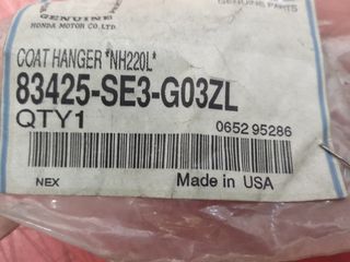 Γάτζος ρούχων οροφής Honda Civic coupe '96- '00 (83425SE3G03ZL) Hanger Assy., Coat *NH220L* (CLEAR GRAY)