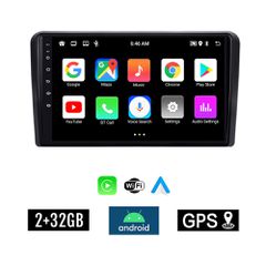 KIROSIWA 2+32GB Android οθόνη αυτοκίνητου SUZUKI IGNIS (2003 - 2010) με GPS WI-FI (Bluetooth Youtube Playstore ηχοσύστημα αφής 9" ιντσών OEM MP3 USB Bluetooth Mirrorlink εργοστασιακή μαύρο)