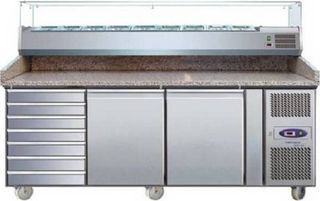 ΠΡΟΣΦΟΡΑ!!! KARAMCO PZ2610TN + VRX2000/380 Επαγγελματικό Ψυγείο Πίτσας με 2 Πόρτες & Χωρητικότητα 9x GN 1/3 - 2020x800x1000 (1435) mm