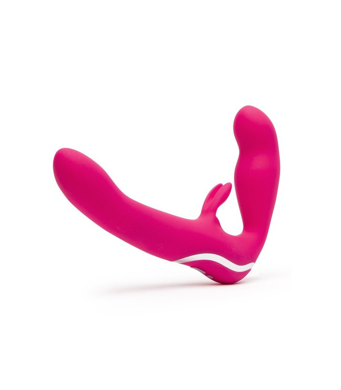 HAPPY RABBIT STRAPLESS STRAP ON RABBIT VIBE PINK