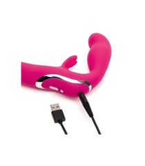 HAPPY RABBIT STRAPLESS STRAP ON RABBIT VIBE PINK-thumb-4