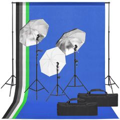 vidaXL Κιτ Φωτογραφικού Στούντιο με Σετ Φώτα & Φόντο