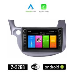HONDA JAZZ (2008 - 2012) Android οθόνη αυτοκίνητου 2GB με GPS WI-FI (ηχοσύστημα αφής 8" ιντσών Apple CarPlay Android Auto Car Play Youtube Playstore MP3 USB Radio Bluetooth Mirrorlink εργοστασιακ