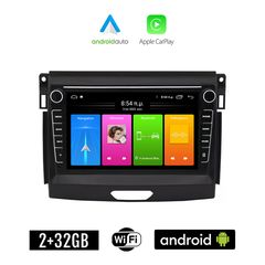 FORD RANGER 2015 - 2018 Android οθόνη αυτοκίνητου 2GB με GPS WI-FI (ηχοσύστημα αφής 8" ιντσών Apple CarPlay Android Auto Car Play Youtube Playstore MP3 USB Radio Bluetooth Mirrorlink εργοστασιακή